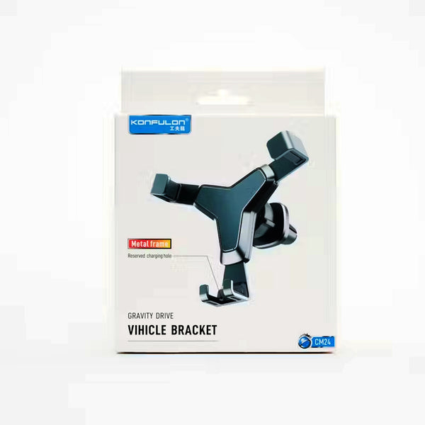 KONFULON Metal Frame Vehicle Bracket CM24 Car Cellphone Holder - Black