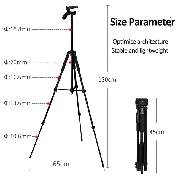 TRIPOD TRAVEL STAND FOR DSLR VIDEO CAMERA AND PHONE