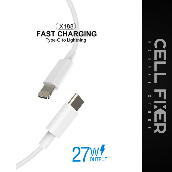 PD Fast Charge 27W Data Cable 2M Type-C to Lightning WUW-X188