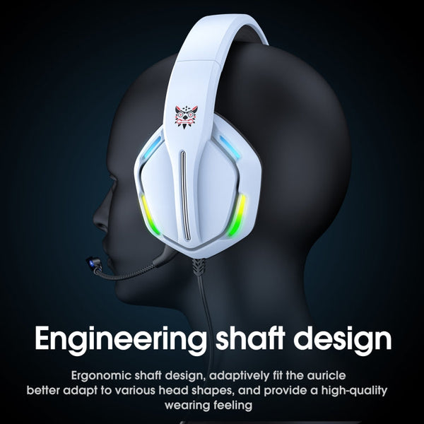 ONIKUMA X27 USB + 3.5mm Magic Light Effect Gaming Headset with Mic(White)