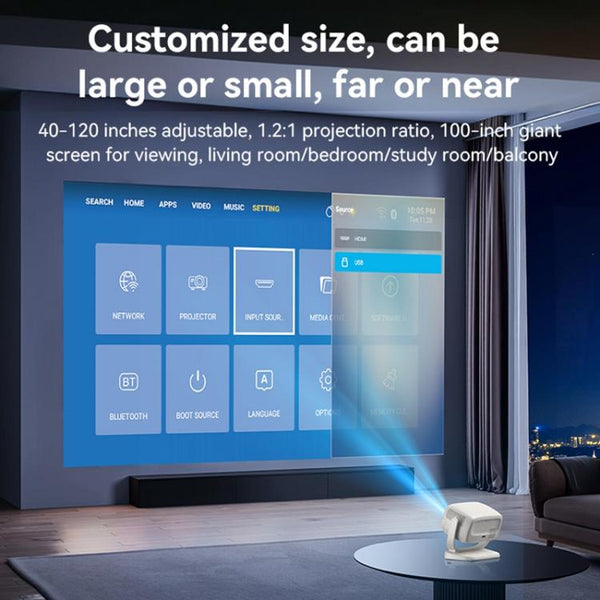 Yesido TV13 1280x720P 190ANSI Android 9.0 Series Smart Projector, 2 Pin EU Plug (Beige)