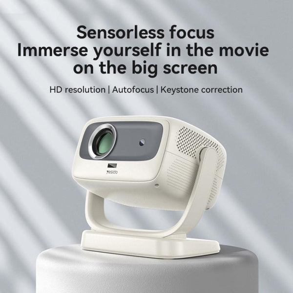 Yesido TV13 1280x720P 190ANSI Android 9.0 Series Smart Projector, 2 Pin EU Plug (Beige)