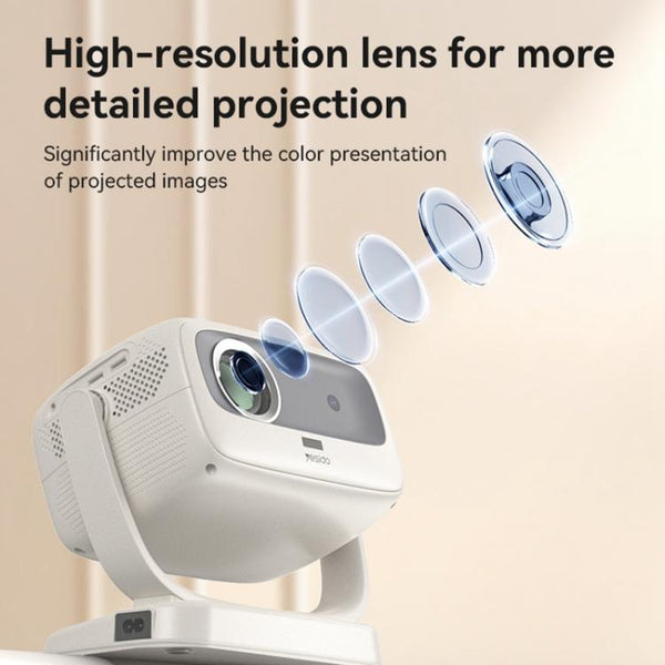 Yesido TV13 1280x720P 190ANSI Android 9.0 Series Smart Projector, 2 Pin EU Plug (Beige)