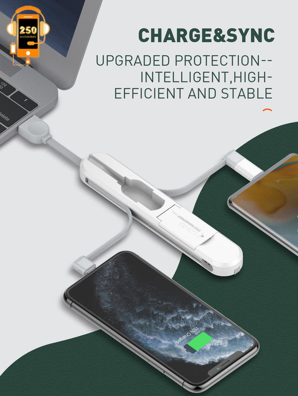 LDNIO 3-in-1 3.8A Fast Charging Cable with Keyring