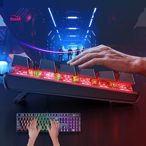ONIKUMA G27 Wired 104-Keys Backlit Mechanical Gaming Keyboard