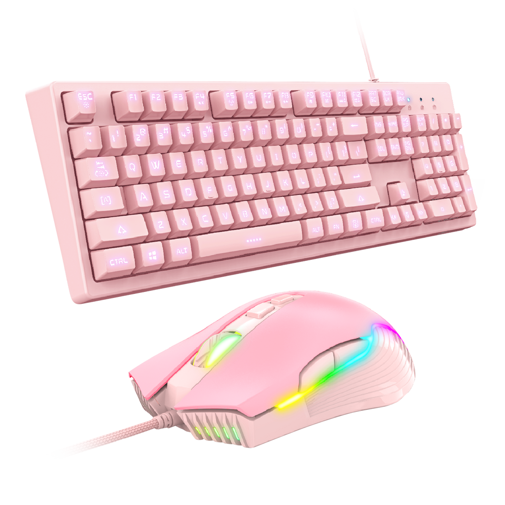 ONIKUMA ONIKUMA G25 Wired Pink Gaming Keyboard + CW905 Mouse Set