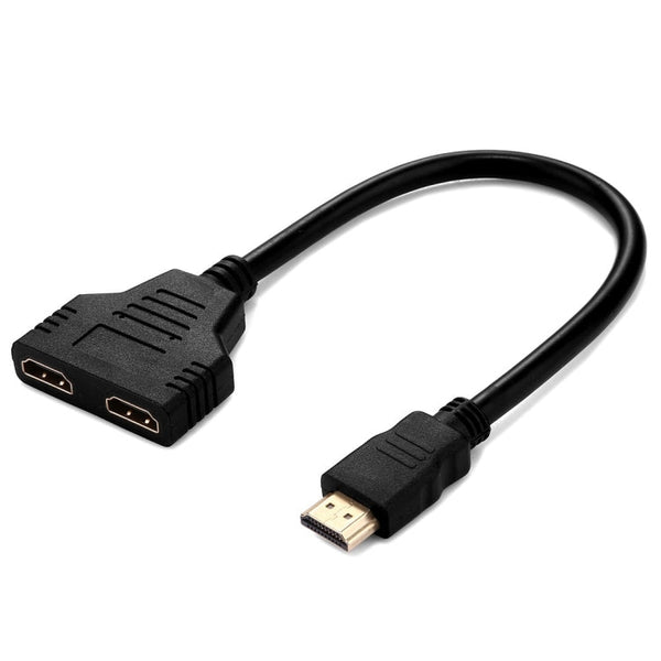 HDMI Port Male to 2 Female 1 in 2 out Splitter Cable Adapter Converter 30cm 1080P