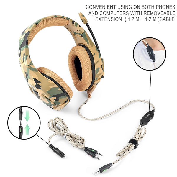 ONIKUMA K1-B Camouflage Elite stereo gaming headset - Yellow