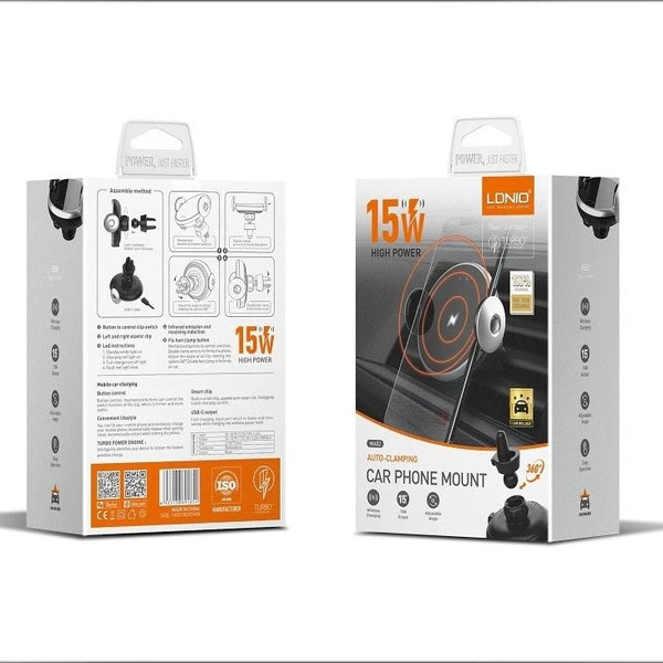 LDNIO 15W Wireless Charging Car Smartphone Mount