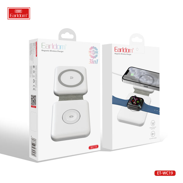 Earldom 18W Magnetic Duo Charger (Compatible with iPhone, AirPods & Apple Watch)