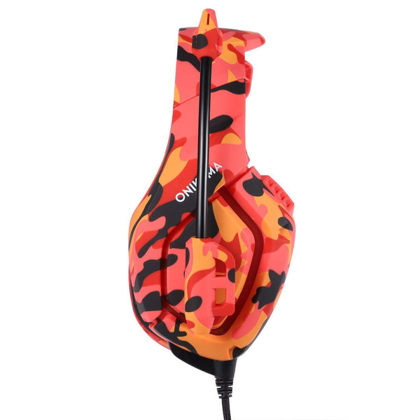 ONIKUMA K1-B Camouflage Elite stereo gaming headset - Red