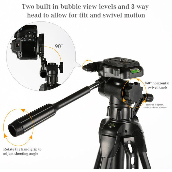 Extendable Lightweight Travel Camera Tripod Kit