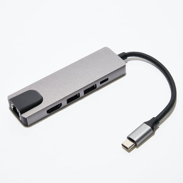Docking Station Portable USB-C Hub 5-in-1 Adapter Multi-Port Converter