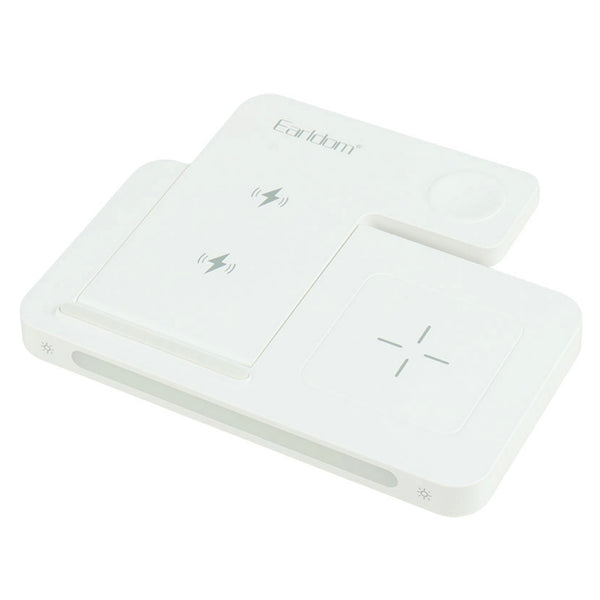 Multi-Function 3-in-1 Foldable Wireless Charging Stand With Night Light WC27 - White