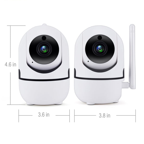 Smart WiFi Camera Indoor Auto Track IP Camera Baby Monitor Nanny Camera - White