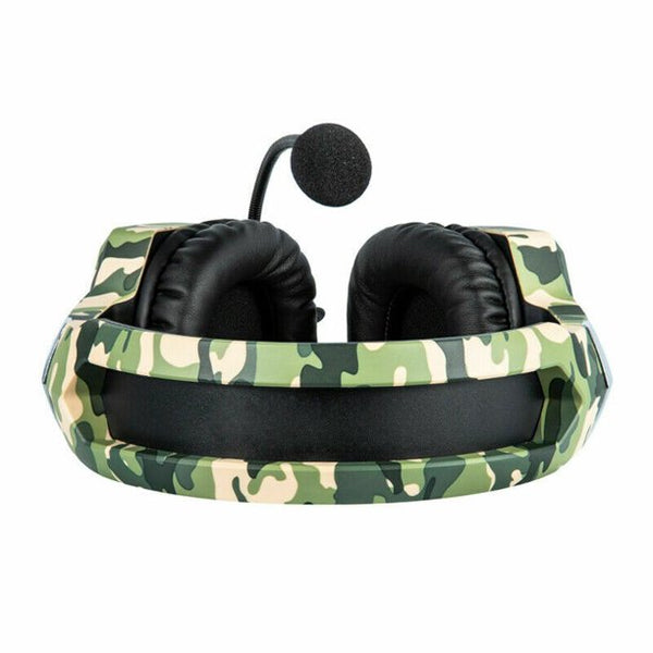 ONIKUMA K8 Wired Stereo Gaming Headphones With Mic LED RGB Lights - Camo Green