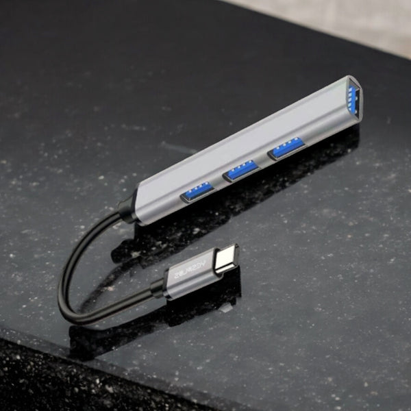 Yesplus YS1405 Type-C To 4 USB Port Adapter Hub | OTG + USB HUB 4 IN 1