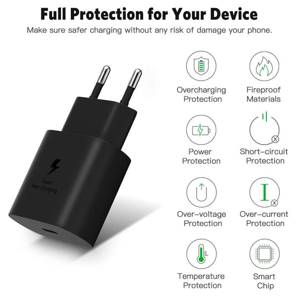 Type-C 45W PD Fast Charging Adapter Black for Samsung