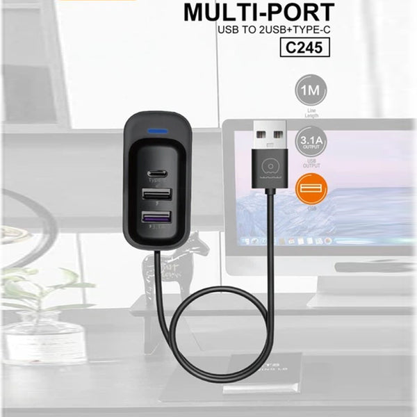 1m USB or Type-C Multi-Port Charging Cable C245 / C246