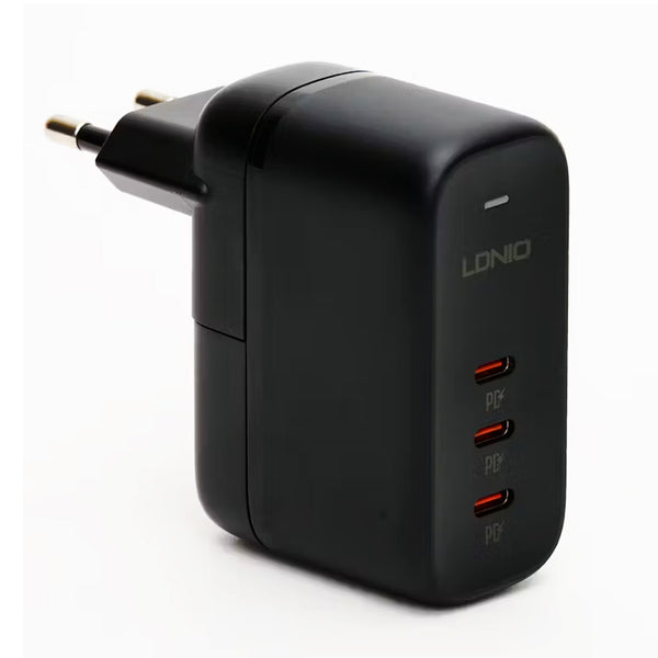 LDNIO 65W GaN Fast Charger with International Plugs & 3 USB-C Ports