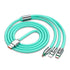 Retractable Fast Charging Cable 1.2m 100W 6A 3-in-1 Durable - Green