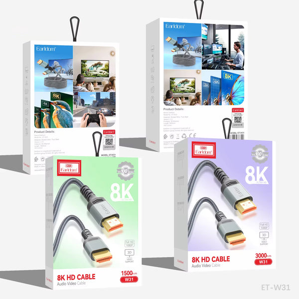 EARLDOM High Speed Full HD 1080P 8K HDMI Cable Audio Video cable 3 Meter