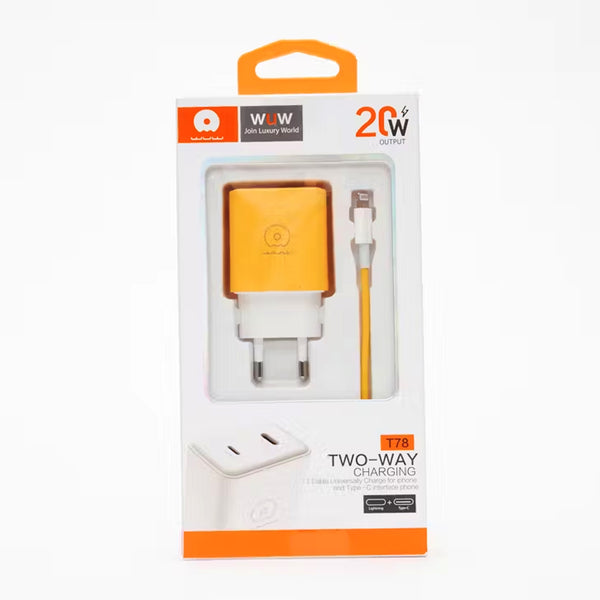 FAST CHARGING 20W Dual Port Charging Block with Type-C to Lightning Cable