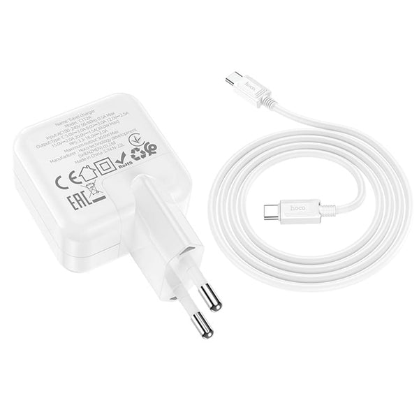Hoco C112A Advantage wall charger single port PD30W charger(EU) set(Type-C to Type-C)