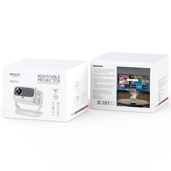 Yesido TV13 1280x720P 190ANSI Android 9.0 Series Smart Projector, 2 Pin EU Plug (Beige)