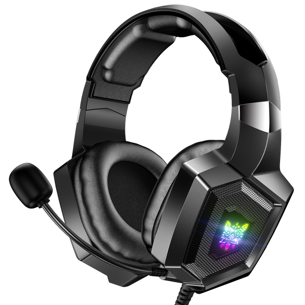 ONIKUMA K8 Wired Stereo Gaming Headphones With Mic LED RGB Lights - Black