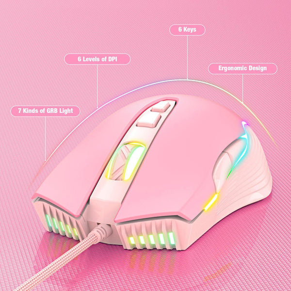 ONIKUMA ONIKUMA G25 Wired Pink Gaming Keyboard + CW905 Mouse Set