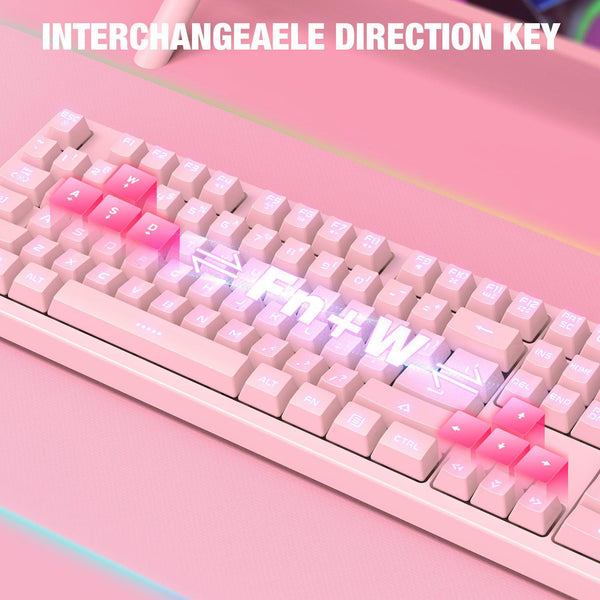 ONIKUMA ONIKUMA G25 Wired Pink Gaming Keyboard + CW905 Mouse Set