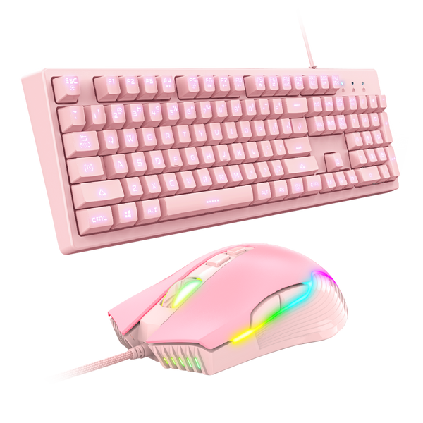 ONIKUMA ONIKUMA G25 Wired Pink Gaming Keyboard + CW905 Mouse Set
