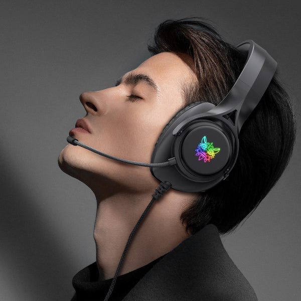ONIKUMA X16 Wired RGB Over-ear Gaming Headset with Noise Cancelling Mic - Black