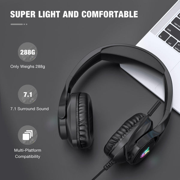ONIKUMA X16 Wired RGB Over-ear Gaming Headset with Noise Cancelling Mic - Black