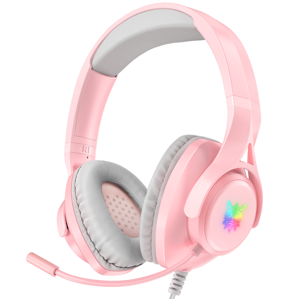 ONIKUMA X16 Wired RGB Over-ear Gaming Headset with Noise Cancelling Mic - Pink