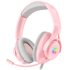 ONIKUMA X16 Wired RGB Over-ear Gaming Headset with Noise Cancelling Mic - Pink
