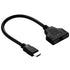 HDMI Port Male to 2 Female 1 in 2 out Splitter Cable Adapter Converter 30cm 1080P