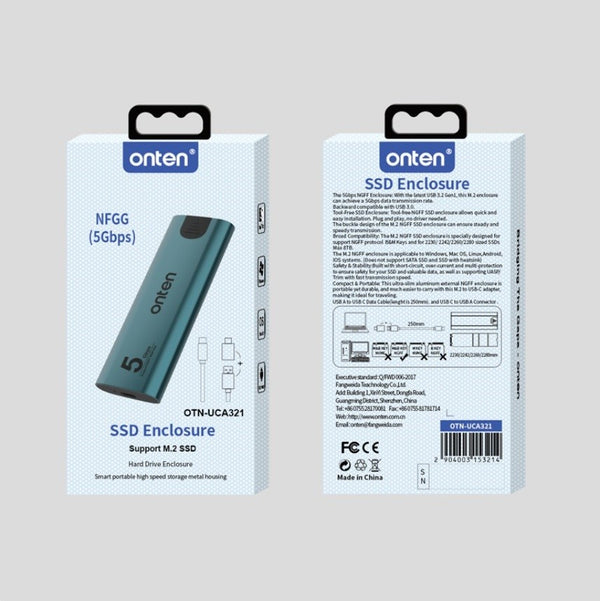 Onten 10GBps SSD Enclosure UCA322 NVMe
