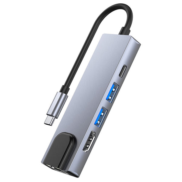 Docking Station Portable USB-C Hub 5-in-1 Adapter Multi-Port Converter